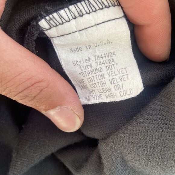 Vintage True Grit Men’s L Lustre Cotton Velvet Button Up Shirt Black  Silver USA - Picture 11 of 16